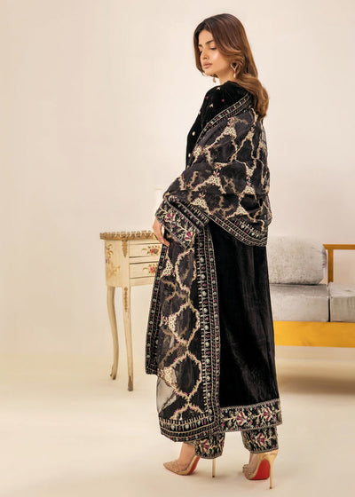 3 Piece Stitched Velvet Suit - Ready To Wear