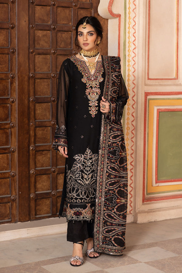 3 Piece Stitched Chiffon Suit - Ready To Wear