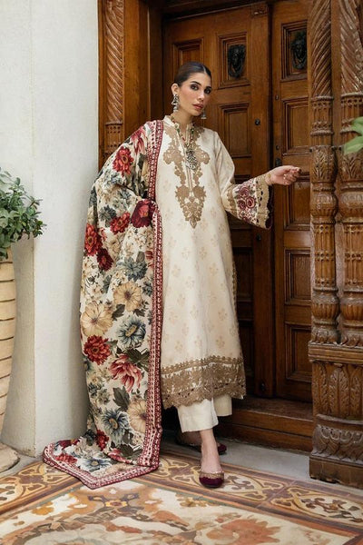 3 Piece Stitched Women's Embroidery Lawn Suit - Ready To Wear