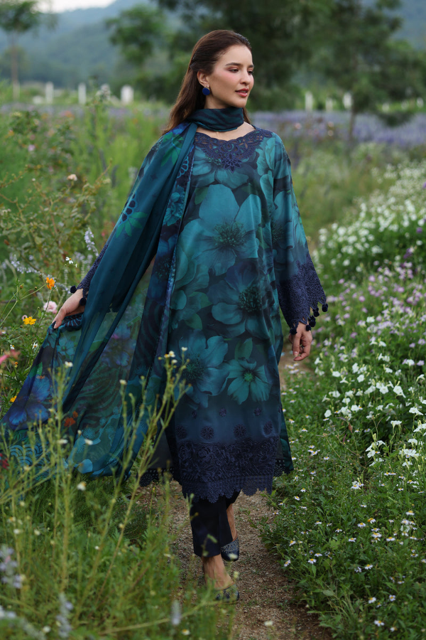 3 Piece Stitched Lawn Suit - Ready To Wear