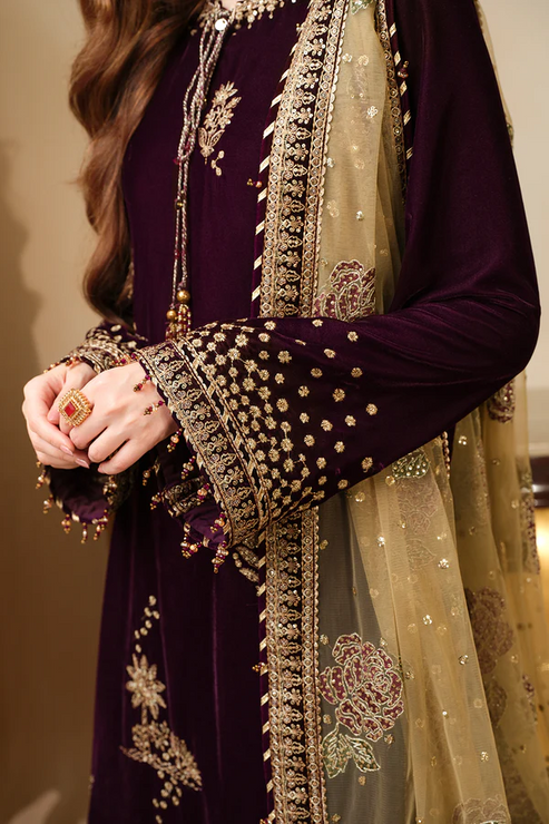 3 Piece Stitched Luxury Velvet Suit - Ready To Wear