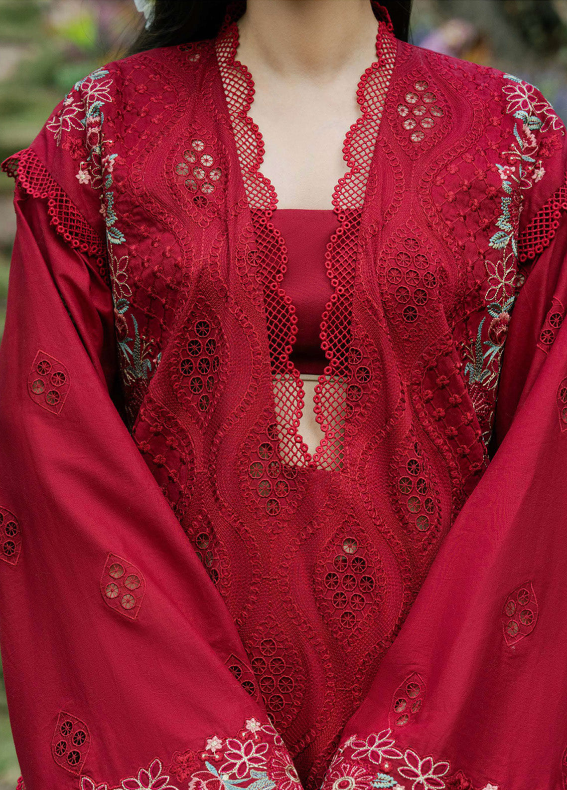 3 Piece Stitched Lawn Suit - Ready To Wear