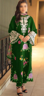 3 Piece Stitched Lawn Suit - Ready To Wear