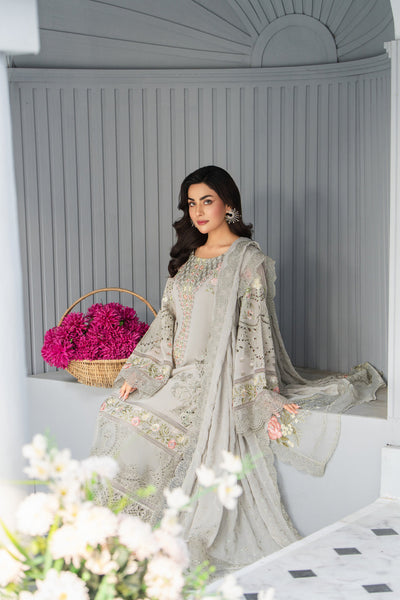 3 Piece Stitched Chikankari Embroidery Suit - Ready To Wear