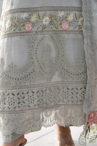 3 Piece Stitched Chikankari Embroidery Suit - Ready To Wear