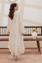 Ivory & Cream Shadow: Chikankari Lawn Cotton Suit With Chiffon Dupatta | Ready To Wear