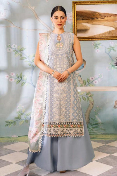 3 Piece Stitched Embroidered Lawn Suit - Ready To Wear