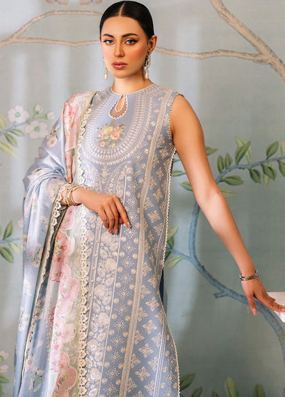 3 Piece Stitched Embroidered Lawn Suit - Ready To Wear