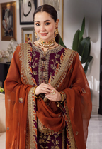 03-Piece Chiffon Suit With Heavy Embroidery - Ready To Wear