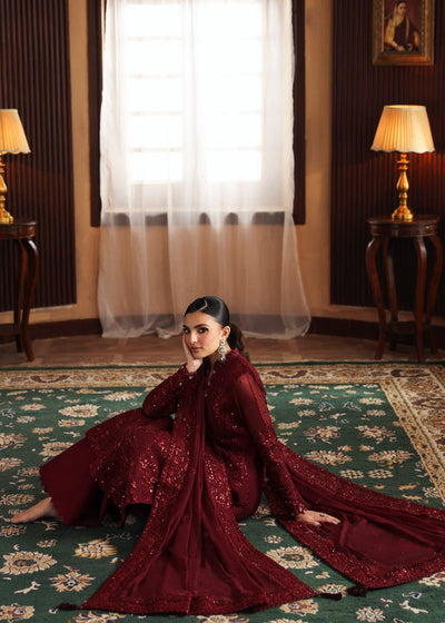 3 Piece Stitched Luxury Chiffon Embroidered Suit - Ready To Wear