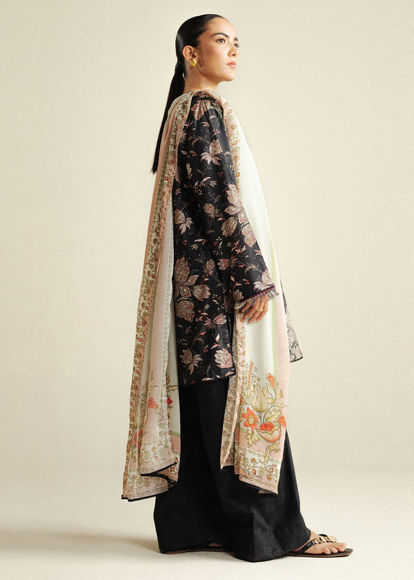 3 Piece Stitched Cambric Suit - Ready To Wear