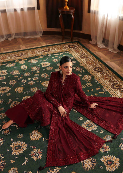 3 Piece Stitched Luxury Chiffon Embroidered Suit - Ready To Wear