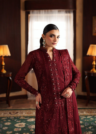 3 Piece Stitched Luxury Chiffon Embroidered Suit - Ready To Wear