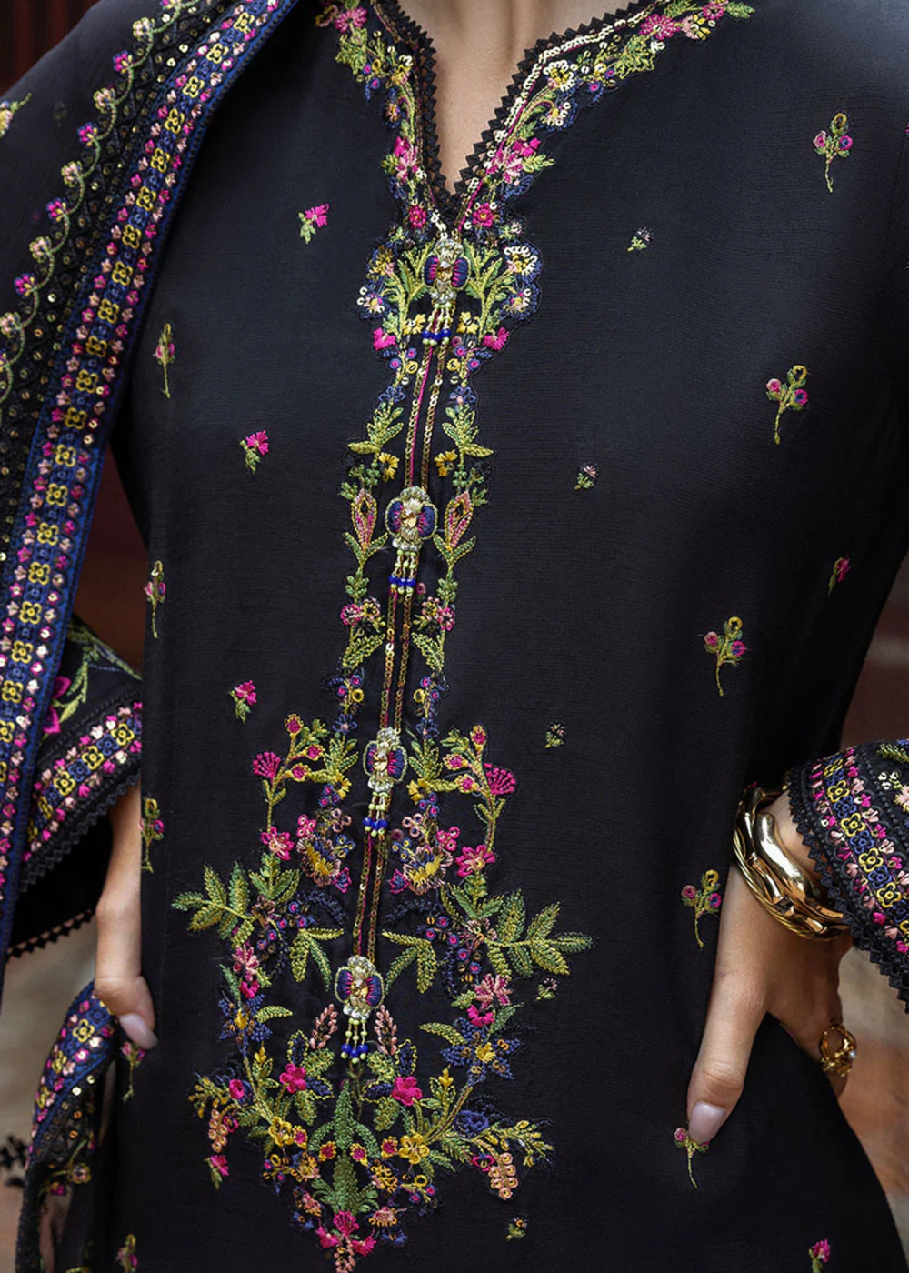 3 Piece Stitched Lawn Suit - Ready To Wear
