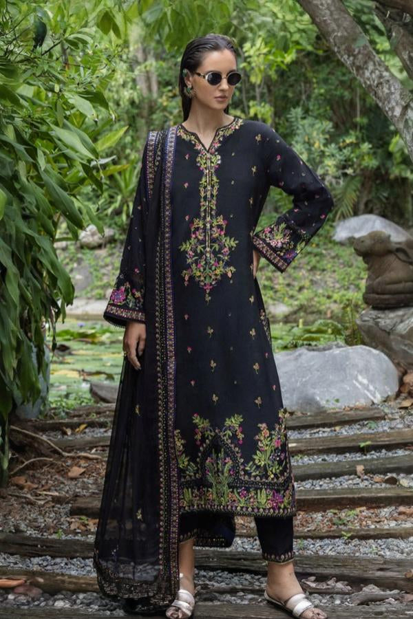 3 Piece Stitched Lawn Suit - Ready To Wear