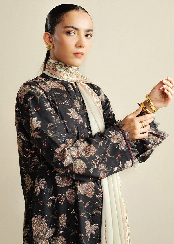 3 Piece Stitched Cambric Suit - Ready To Wear