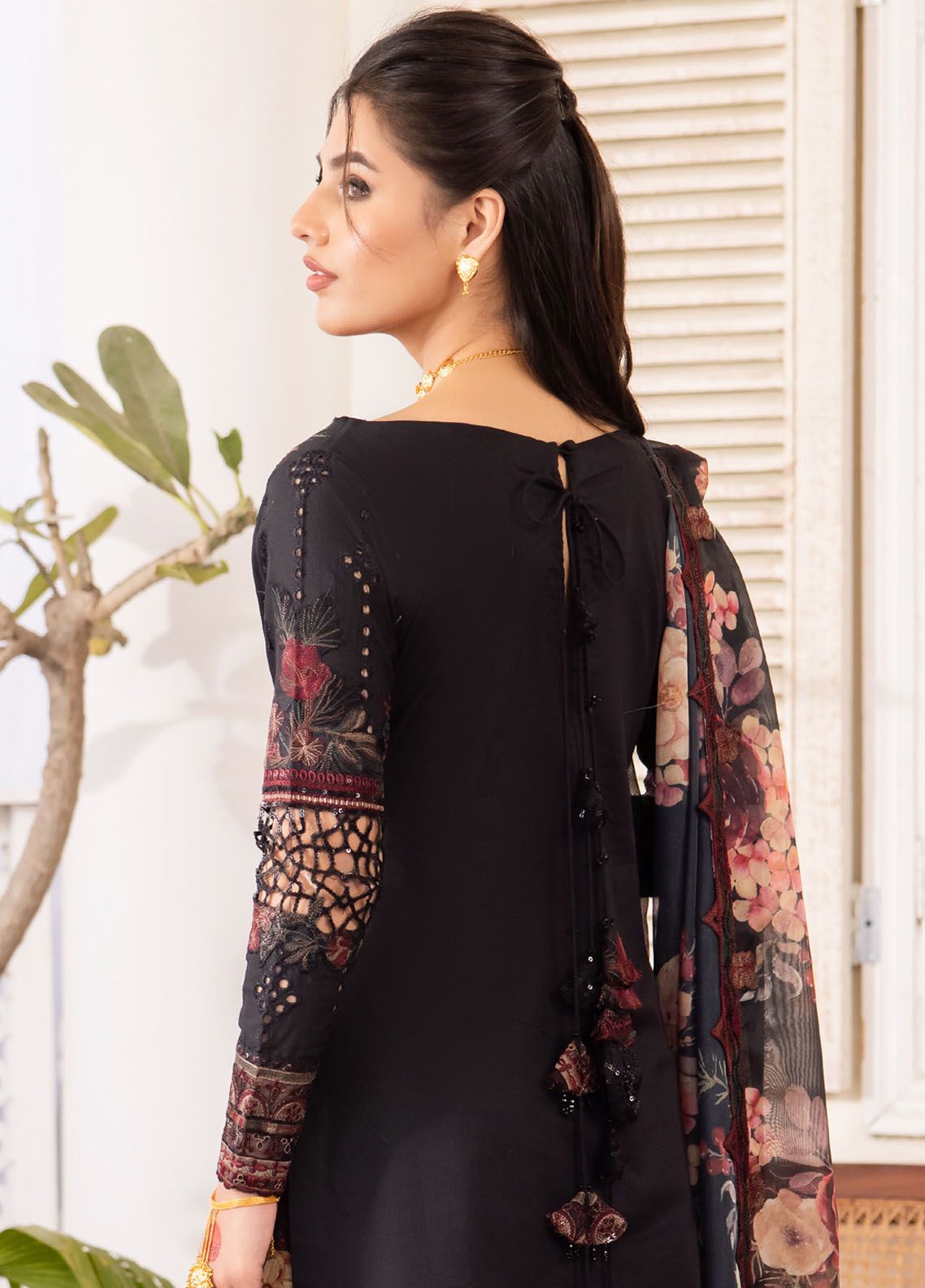 3 Piece Stitched Embroidered Chikankari Suit - Ready To Wear