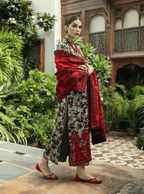 3 Piece Stitched Lawn Embroidery Suit - Ready To Wear