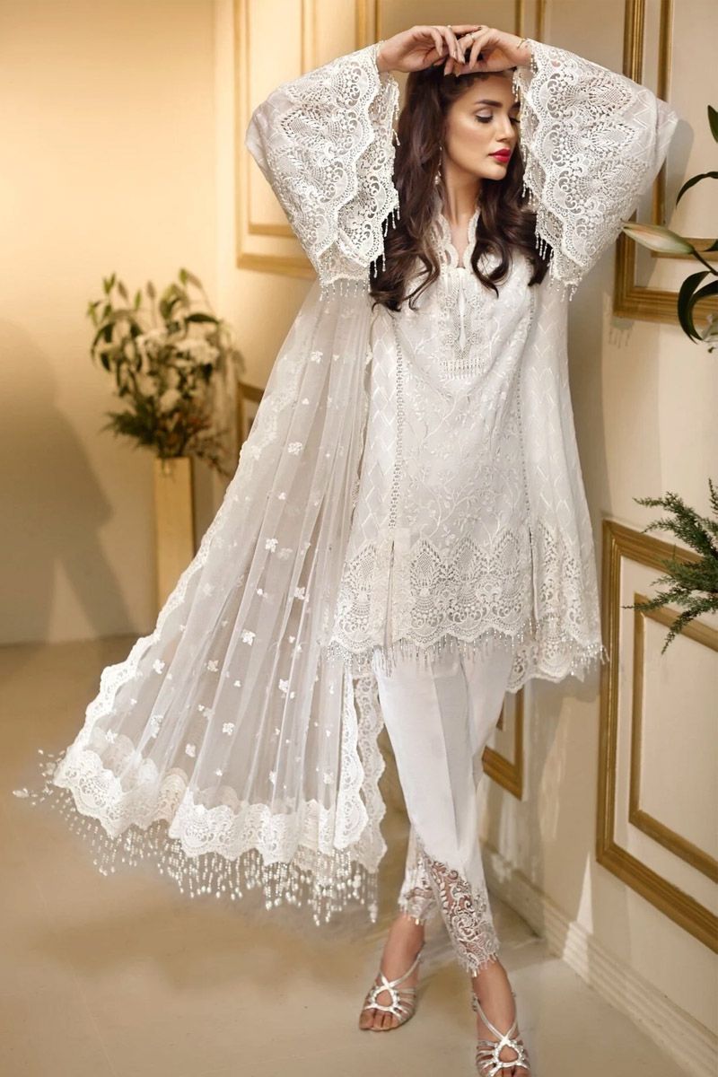 3 Piece Stitched Chiffon Suit - Ready To Wear