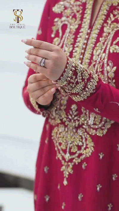 3 Piece Stitched Silk Suit - Ready To Wear