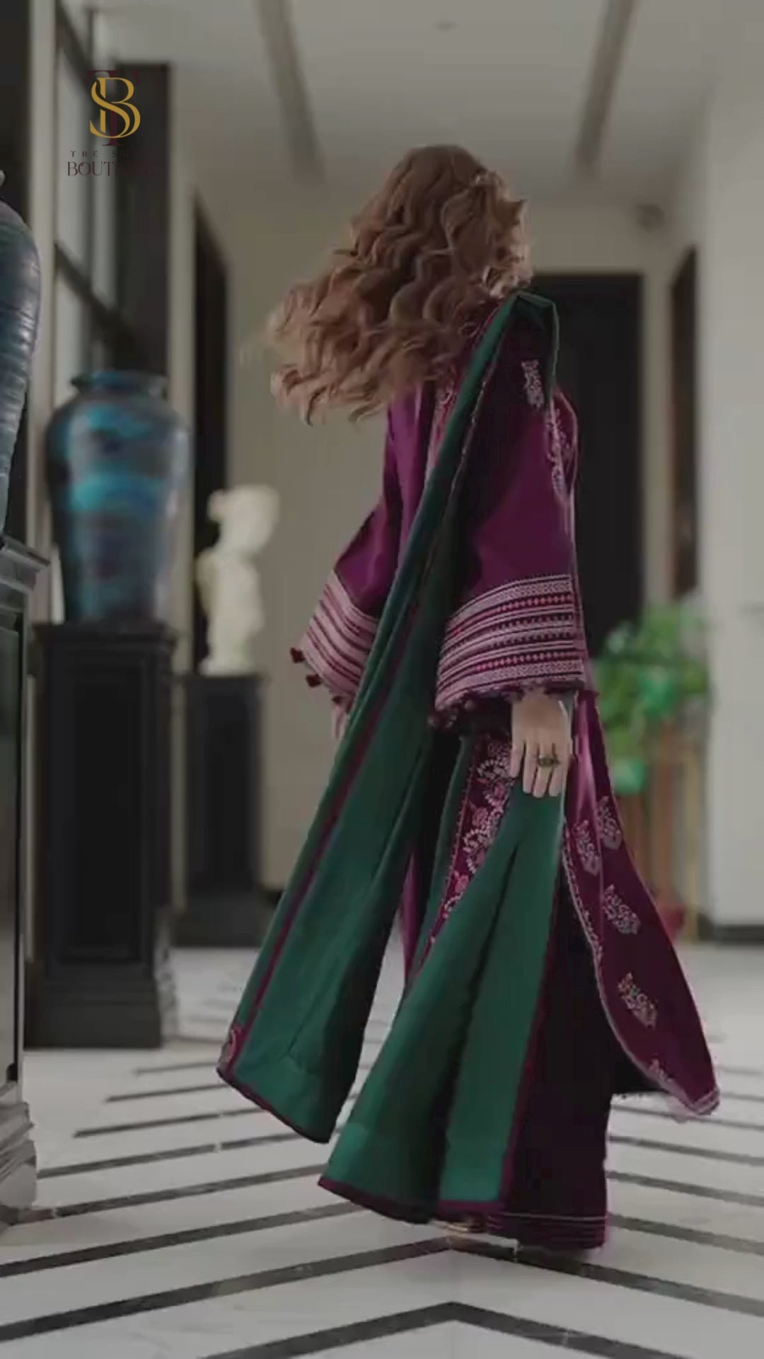 3 Piece Stitched Embroidered Cotton Suit - Ready To Wear