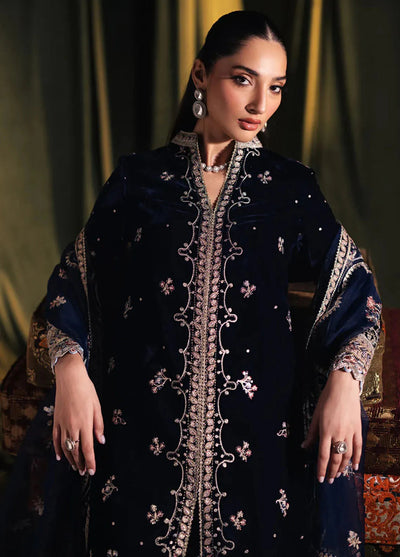 3 Piece Stitched Velvet Embroidery Suit - Ready To Wear