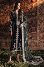 3 Piece Stitched Velvet Embroidered Suit - Ready To Wear