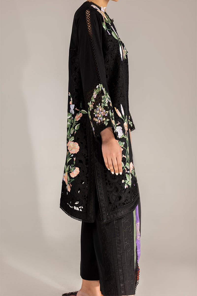 3 Piece Stitched Chikankari Embroidery Suit - Ready To Wear