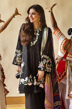 3 Piece Stitched Chikankari Embroidery Suit - Ready To Wear