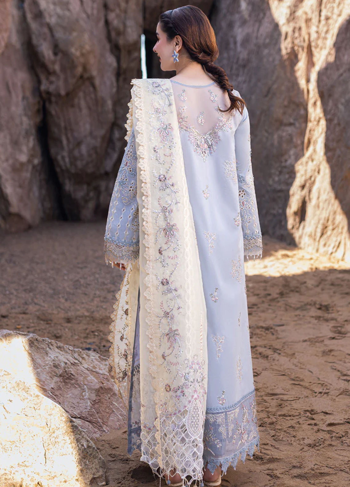 3 Piece Stitched Lawn Suit - Ready To Wear