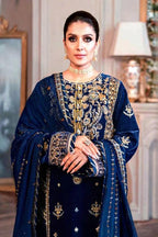 3 Piece Stitched Embroidered Velvet Suit - Ready To Wear